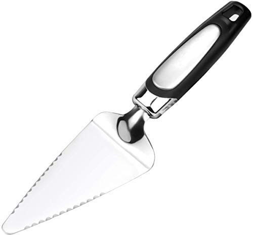 Pinsheng Stainless Steel Pie Server Pizza Cake Slicer, Serrated Edges on Both Sides Cake Spatula Suitable for Right-Handed or Left-Handed Chef