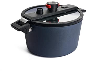 Woll Active Lite Kasserolle mit Active-Lite-Deckel und Silikoneinsatz, Ø 28 cm, 15,5 cm hoch, 7.5 Liter, mit 2 Seitengriffen - Induktiv - Geeignet für alle Herdarten, Aluguss, anthrazit