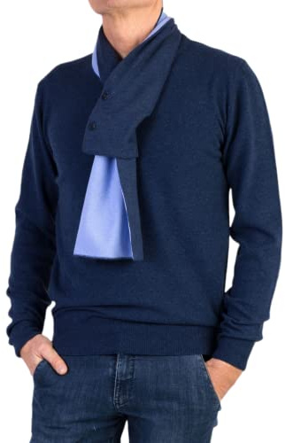 Marenza Schal aus Kaschmirmischung mit Knöpfen, Made in Italy, Unisex, Einheitsgröße