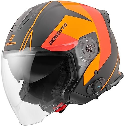 Bogotto V586 Detri BT Bluetooth Jethelm, schwarz/orange, 2XL