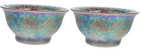 UPKOCH 2stücke Kreative Chinesische Teetasse Keramik Bunte Gongfu Teeschale Für Teeliebhaber Für Nachmittags-tees Und Gesellige Handgefertigt Und Elegant