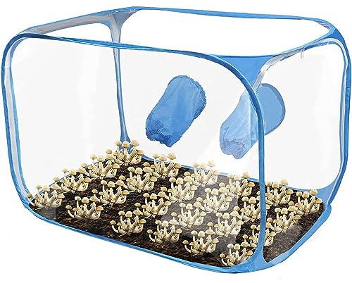 35.8x23.2x22.8inch Mushroom Growing Still Air Box Pop up Mushroom Grow Tent Kit Portable Mushroom Growing Container for Horticulture Supplies blue One