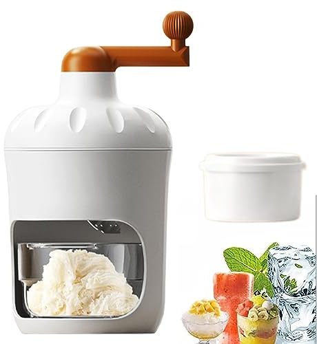 Tuzsocr Manuel Broyeur à Glace - Broyeur Rotatif, Machine à Glace Pilée Portable,Machine À Concasser Les Glaçons pour Les Cocktails avec bacs à glaçons,pour la Production de Glace pilée (1 Moule)