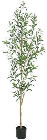 TDIAOL 6FT Artificial Olive Tree, Realistic Faux Tree with Leaves and Fruits for Indoor Home & Office Decor