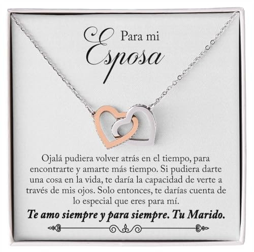 Bramart Collar para Mujer Esposa- Ideas de Regalos para ella, Aniversario de Matrimonio, Cumpleaños o Navidad - Estuche con DEDICATORIA incluido