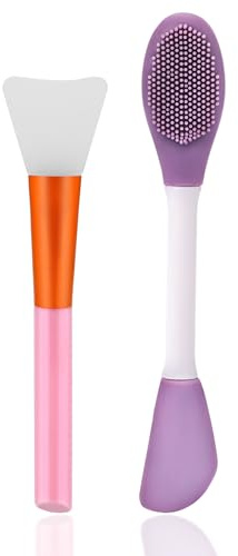 Face Mask Applicator and Pore Polishing Wand,2 Pcs Silicone Face Mask Brush Reusable Facial Brushes Applicator for Applying Skin Care Products Skincare Supplies Tool for Face Mask Eye Mask Body Lotion