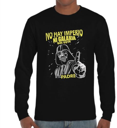 the Fan Tee Camiseta Manga Larga de Hombre Dia del Padre Papa Darth Vader Galaxia Friki 017 XL