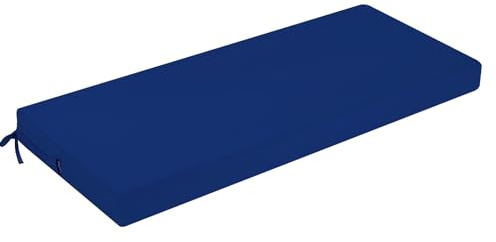 PRIMEPATIO Outdoor Bench Cushion, Patio Waterproof Long Bench Cushion, Patio Garden Furniture 2 Seater Chair Cushion Pad, Porch Swing with Ties, Window Seat Sofa Replacement Cushion, Navy Blue | Waterproof Long Chair Cushion With Ties For Patio Furniture, Porch Swing, 2 Seater, Window Seat Sofa, Replacement Bench Pad