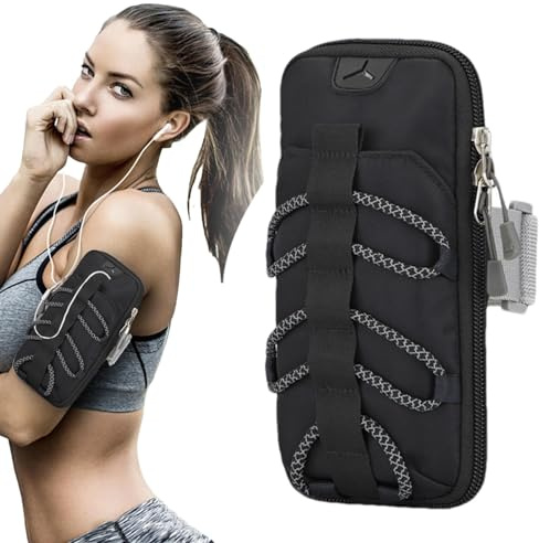 demaxiyad Phone Armband for Running, Phone Bag for Running | Reflective Running Armband for Smartphone, Washable and Multifunctional Pocket Wrist Bags