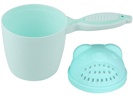 2 färger babybadkarssköljkopp, babyschampokopp, babybadkanna, småbarnshårtvätt, babybadvattenhäll, söta barntvätthårbadsköljskydd ögonbadskopp (Verde)
