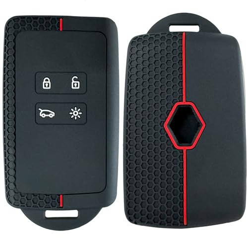 Autoschlüssel Hülle Kompatibel mit Renault Clio Megane Koleos Twingo Kadjar Kangoo Talisman Captur Espace Dacia Duster Schlüsselhülle, TPU 4 Tasten, Silikon Renault Clio Autoschlüssel Hülle