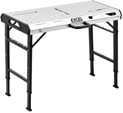 Excel Portable Steel Welding Table & Work Bench with Adjustable Height, Welding Workbench Table, Portable Work Bench, 25mm Bolt Set