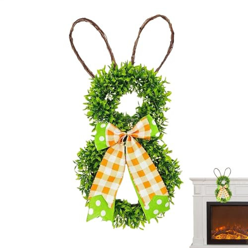 yybng Osterdekor Hasenkranz, Osterkranz für die Haustür, Feder Ornament Dekorative Zeichen, Osterpartydekorationen für Bauernhaus Vordertür Fenster Eingangswand Hinterhof