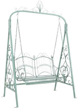 Lizhuzhuzs28 Banc Exterieur Chaise pivotante d'extérieur Rustique Vintage en Fer for Jardin, Balcon, Patio, décoration Suspendue, Double Bascule Banc de Jardin