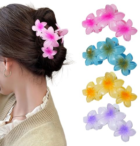 SECRET AROMA Fermagli per capelli da donna Fermagli per capelli a forma di fiore Fermagli antiscivolo con forte tenuta per capelli spessi, Accessori per capelli hawaiani per donne e ragazze
