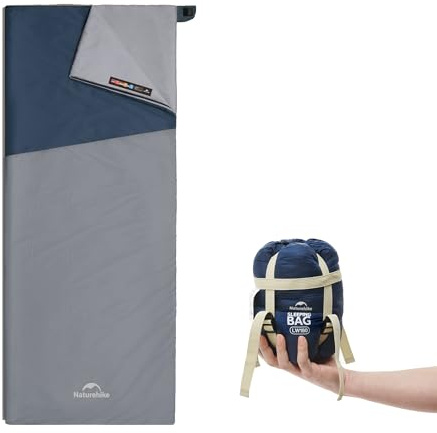 Naturehike Sacco a pelo in Cotone per Adulti e Bambini 3-4 Stagioni Leggero Impermeabile da Campeggio Attrezzatura per Dormire (Blu scuro/azzurro-L)