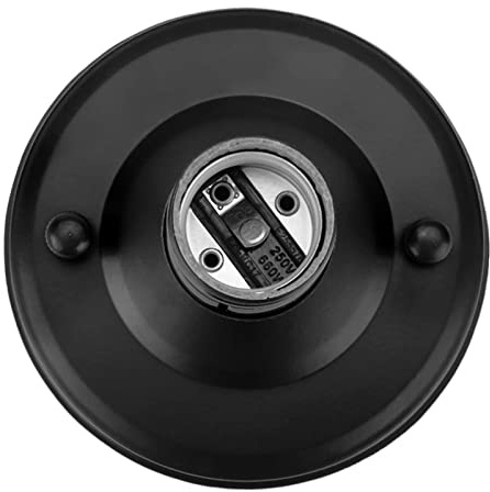 Plafond Industriel Vintage Support de Base de Lumière Murale avec Prise à Vis de Lampe Pendentielle E26 / E27 en Bronze pour Projets de Décoration Architecturale et Domestique (BLACK)