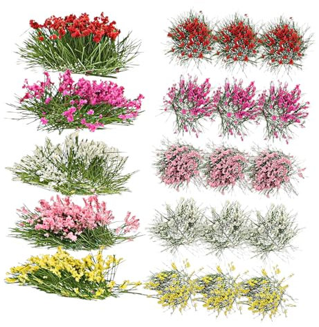 Garneck 5ensembles Miniatures Soi-même Composition Miniature Modèles De Fleurs Touffes De Décoration De Jardin