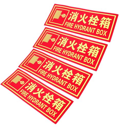 NUOBESTY 4 Stück Selbstklebendes Schildset Pack Nachleuchtende Sicherheitsaufkleber für Einzelhandel Büro und Hinweisschild Strapazierfähigem Material