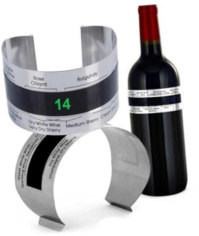 BEBEMOKO Termómetro De Cocina Digital Acero Inoxidable Para Vino Pulsera y Botella Medidor De Temperatura Instantánea