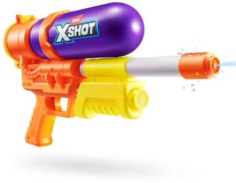 XSHOT Water Fast-Fill Retro Water Blaster (Purple) by ZURU: Pistola ad acqua retrò con ricarica rapida, getto a 10 m, serbatoio 500 ml, per bambini 6+, divertente in giardino e piscina.