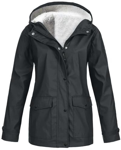 veste de randonnée pour femme - imperméable - softshell - grandes tailles - doublée en polaire - mi-saison - chaude - coupe-vent - couleur unie