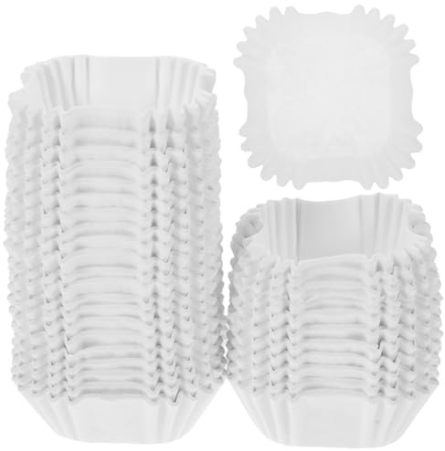 FIXOSHEE 1000 pièces Caissettes Cupcake Papier Carrées Jetables Résistantes Chaleur pour Pâtisserie Mariage Fête Anniversaire Dessert