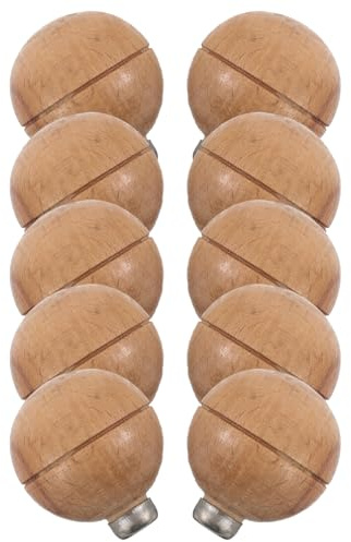 SOPOTUTU 10 Piezas Mangos de Madera Maciza para Herramientas de Grabado y Limas, 10 Piezas con Agarre Ergonómico, Compatibles con Escofinas y Taladro Manual, Accesorio de Archivo para