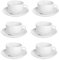 Argon Tableware 12 Piece Cappuccino Cup & Saucer Set - 200ml - Classic Collection - Tea Cup and Saucer Coffee Cappuccino Mugs Latte Drinking Mug Tea Plates