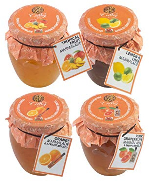 Celteg Marmalades - Set of 4 | Tropical Fruit, Orange & Ginger, Lemon & Lime, Orange & Apricot Brandy