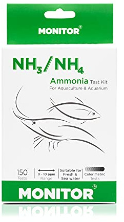 Monitor Ammonia Test KIT (150 Tests) - Monitor Aquarium and aquaculture Water Quality