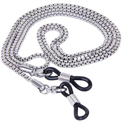 Tiuimk Brillenkette aus Edelstahl, für Brillen, Sonnenbrillen, Kette, Kordel, Halsriemen, Halter, Silber, silber