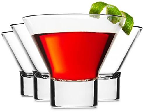 Godinger Martini Glasses, Italian Cocktail Glasses, Dessert Cups, Set of 4, 8oz - Made in Italy