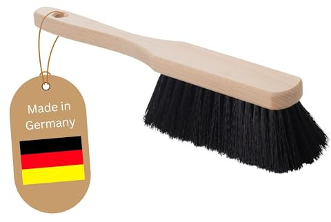Novaliv KUNSTBORSTEN Handfeger Holz Besen weiche Borsten schwarz - Schrankbesen Camping Handfeger Auto Besenbürste - Idealer Schneebesen Auto Hand Brush Handbesen Holz Handkehrer