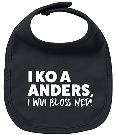 Bavariashop Baby Lätzchen I wui bloß ned - schwarz, Kinderlätzchen mit Spruch