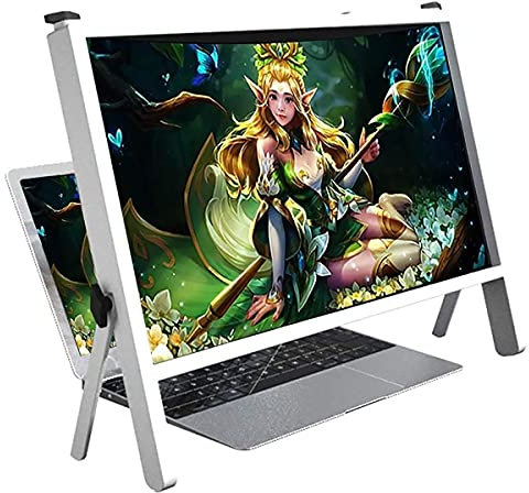 Samnuerly Bildschirmvergrößerung 3D HD Laptop-Bildschirmlupe, Laptop-Bildschirmvergrößerer, kompatibel mit 14/15/16/17/18/20-Zoll-Mobiltelefonen, Tablets, Laptop-Bildschirmlupen (Color : White)