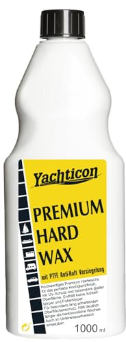 Yachticon Premium Hard Wax mit PTFE Antihaft Versiegelung 1 Liter, Langzeitschutz für GFK und Lacke an Boot, Yacht, Caravan, Hochglanz Hartwachs schützt vor UV Strahlung, Salz und Algenbefall