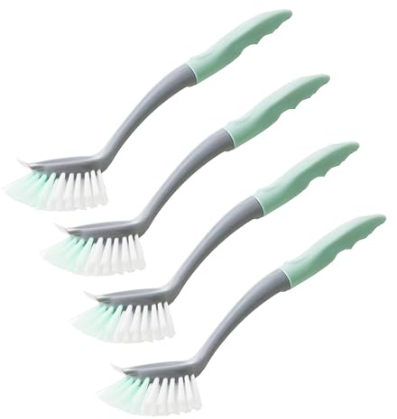 Samdola Spülbürste Eingebauter Schaber, Scheuerbürste Topfbürste für Pfannen, Töpfe, Spülenreinigung, 4er-Pack