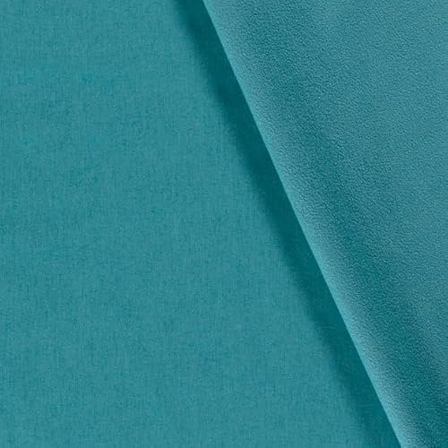 Softshell MELLY, melange, MELIERT, Ökotex Stoffe, Meterware, wasserabweisend,Jacken, Hosen, Regenschutz 0,5 m Schritte (Türkis)