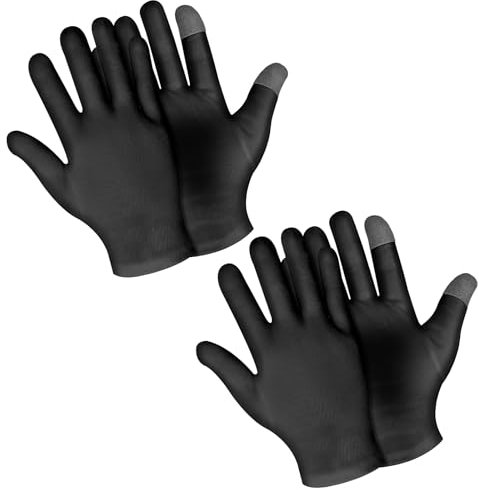 Sibba 2 Pairs Moisturizing Gloves Overnight, Touch Screen Gloves White Cotton Gloves for Dry Hands Eczema, Hand Spa Treatment Gloves for Repair Rough Cracked Dry Chapped Hands Skin, Inspection Gloves