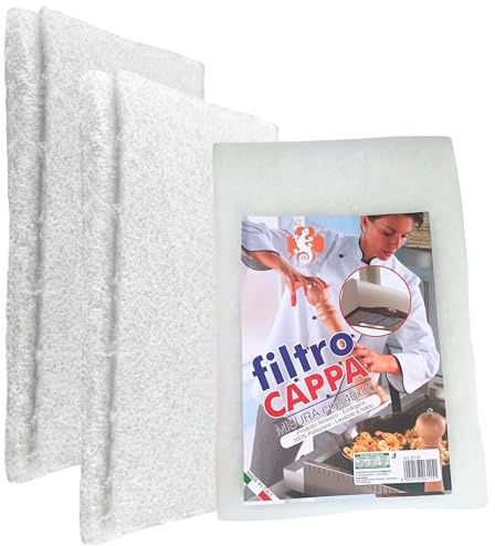 AURACASA Filtro Cappa Cucina 40x80 cm – Filtro per Cappa Cucina Universale Ritagliabile, Filtri Cappa Cucina Antigrasso Lavabile a Mano – 2 Pezzi, bianco