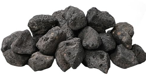 4,5 kg große schwarze Lavasteine für Feuerstellen, Innenkamine, Gasfeuertische im Freien, Gartenlandschaftsbau Dekoration (7 cm - 12,7 cm)
