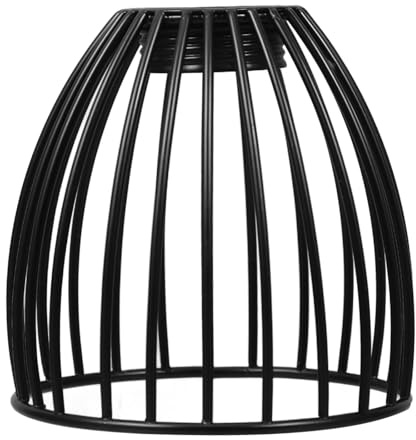 Amosfun bur lampskärm, industri-belysningsarmaturer, clip-on-lampskärm, metallbur-lampskärm, lamp-ersättnings-tunna lampskärm, glödlampa lampfattning, svart