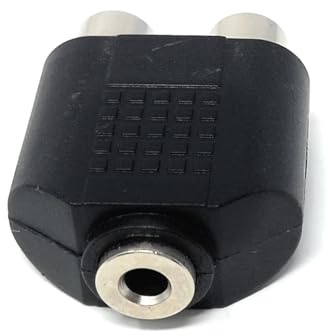 DRUT 3.5mm Female to 2 RCA Female Socket Stereo Audio Adapter for | Durable, reliable connectors. No drivers needed, plug & play. Great for Hi-Fi systems, laptops, phones, mixers, and...