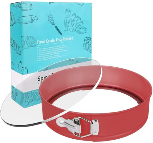 Spmarkt 10In Glass Bottom Springform Pan,10 inch Nonstick Cheesecake Pan with Silicone Seal for Easy Release, Leak-Proof, Great Gift for Baking Lovers