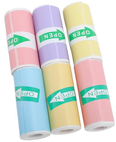 6 Rolls Instant Camera Refill Print Paper, 57x25mm Kids Print Camera Color Mini Thermal Paper Rolls, for Most Kids Instant Camera