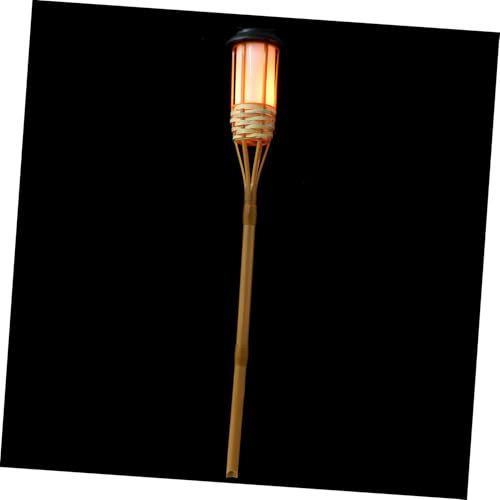 Uonlytech Linterna Solar De Bambú Para Exteriores y Jardín, Antorcha Decorativa, Lámpara Led Para y Césped, 12 Unidades Para Iluminación Nocturna