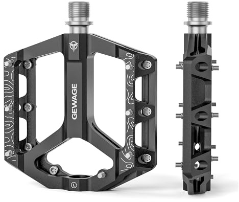 Road/Mountain Bike Pedals -Non-Slip Bicycle Flat Pedal Aluminum 9/16 - 3 Sealed Bearing Lightweight Platform Pedals for Road Mountain BMX MTB Bike (Black)
