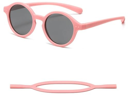 HYYZZC Gafas de sol flexibles para bebés de uno a cuatro años con protección UV400 y correa polarizada, con cordón de silicona gratis.