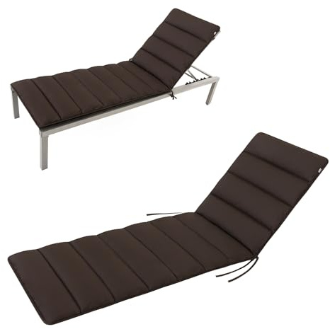 HAVE A SEAT Living - Auflage Gartenliege | Flair 200x70 cm - Weiche, Dünne Universal Sonnenliege Auflage - Bequem, Wetterfest, Waschbar bis 95° C - Made in Germany (200x70 cm, Braun)